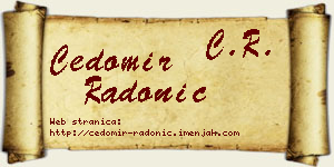 Čedomir Radonić vizit kartica